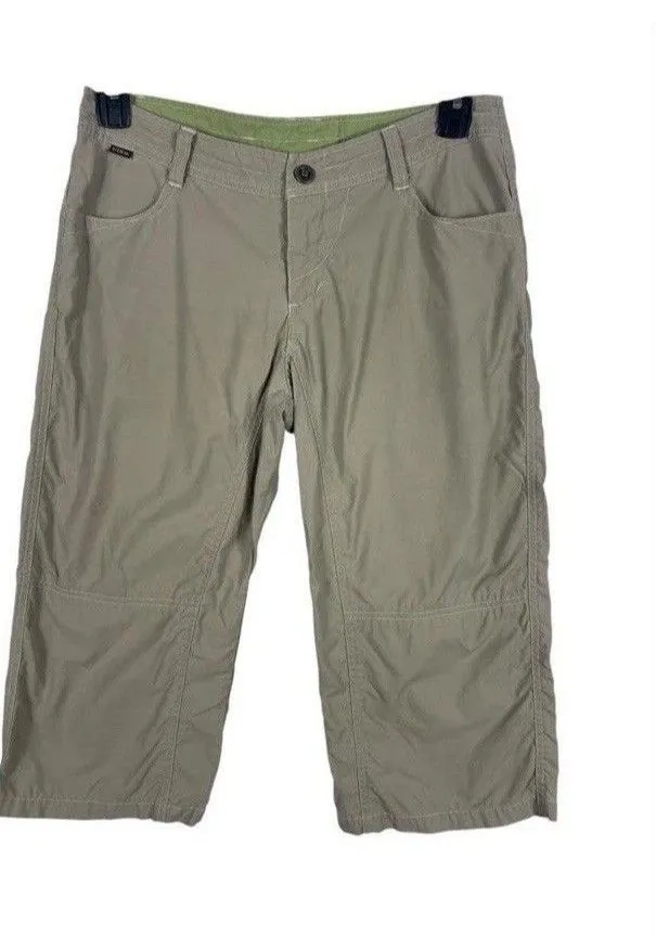 Kuhl KuhlDry Capri Pants Women’s Size 8 Tan Hiking Gorpcore Outdoor Y2K