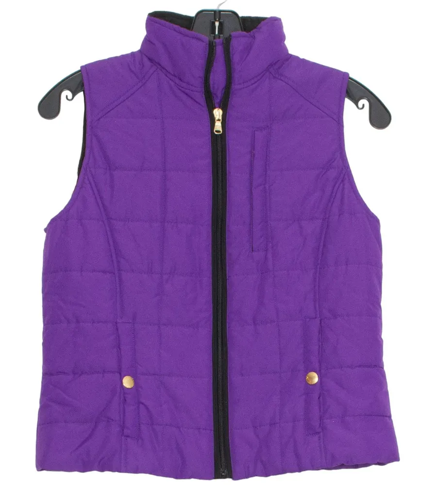 Lauren Ralph Lauren Womens Vest Puffer Full Zip Purple Size Small Petite FE