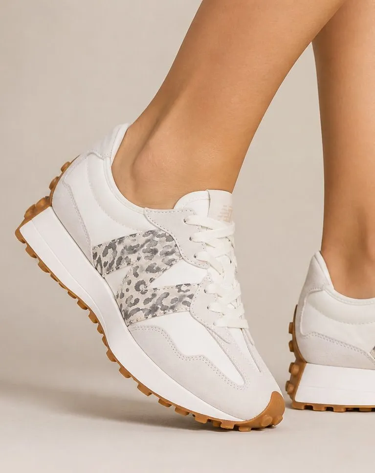 New Balance 327 Sea Salt Leopard Print Sneakers Size 11.5 Womens 10 Mens