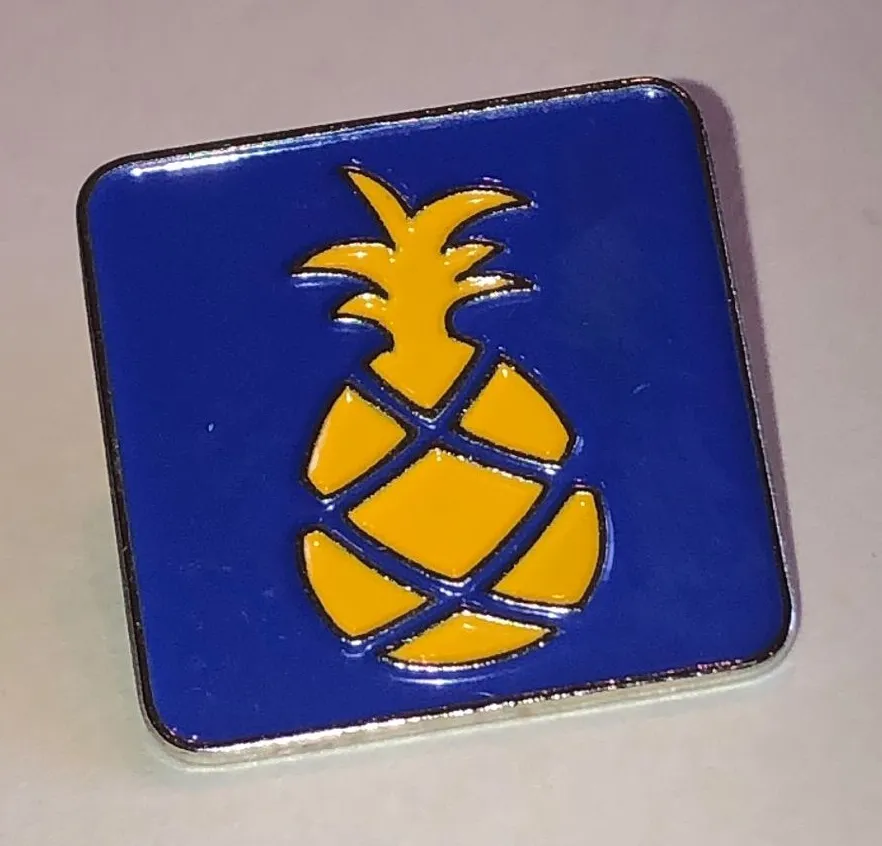 Blue Square Pineapple Enamel Pin