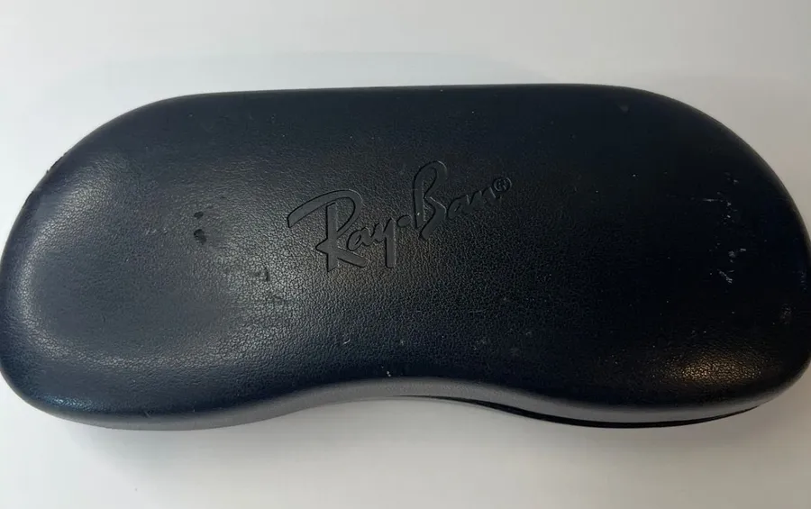 Ray-Ban Black Hard Shell Clamshell Sunglasses Case Replacement Logo Embossed