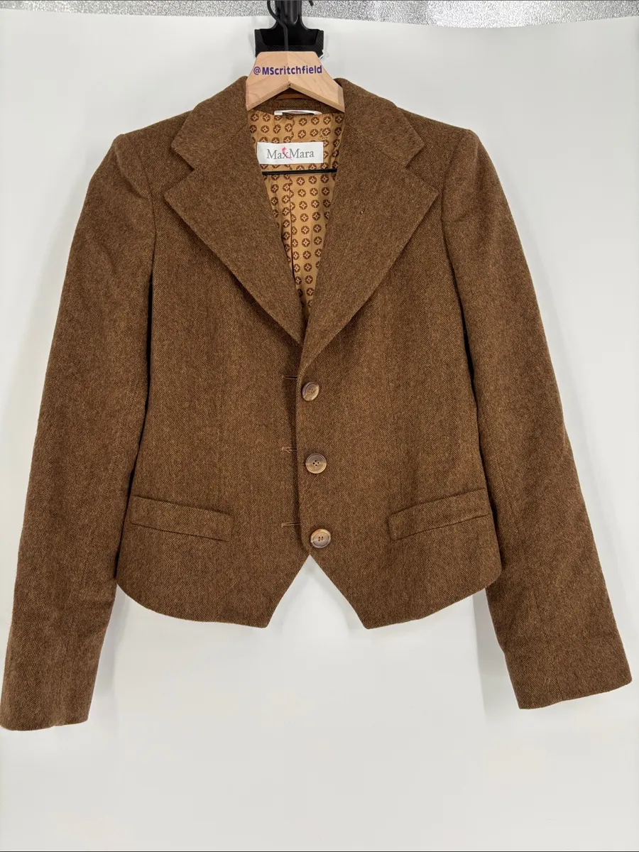 MaxMara wool blazer 6 brown made in italy READ