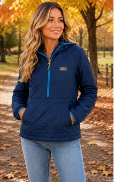 Women's L.L.Bean Quilted Puffer Jacket Petite XSP Blue