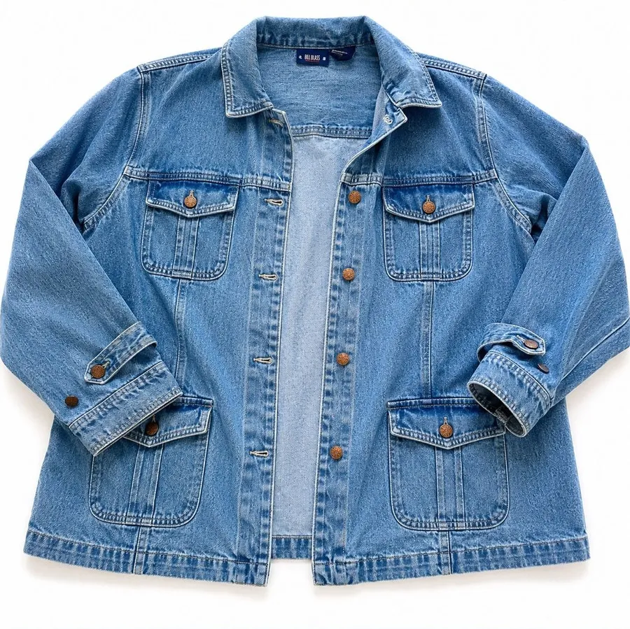 Vintage Bill Blass 90s Chore Denim Jacket Women’s 2X Oversized Workwear Utility