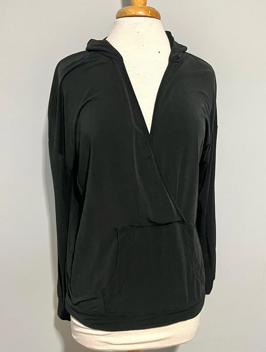 Maternity Postpartum Black Hoodie Sweatshirt
