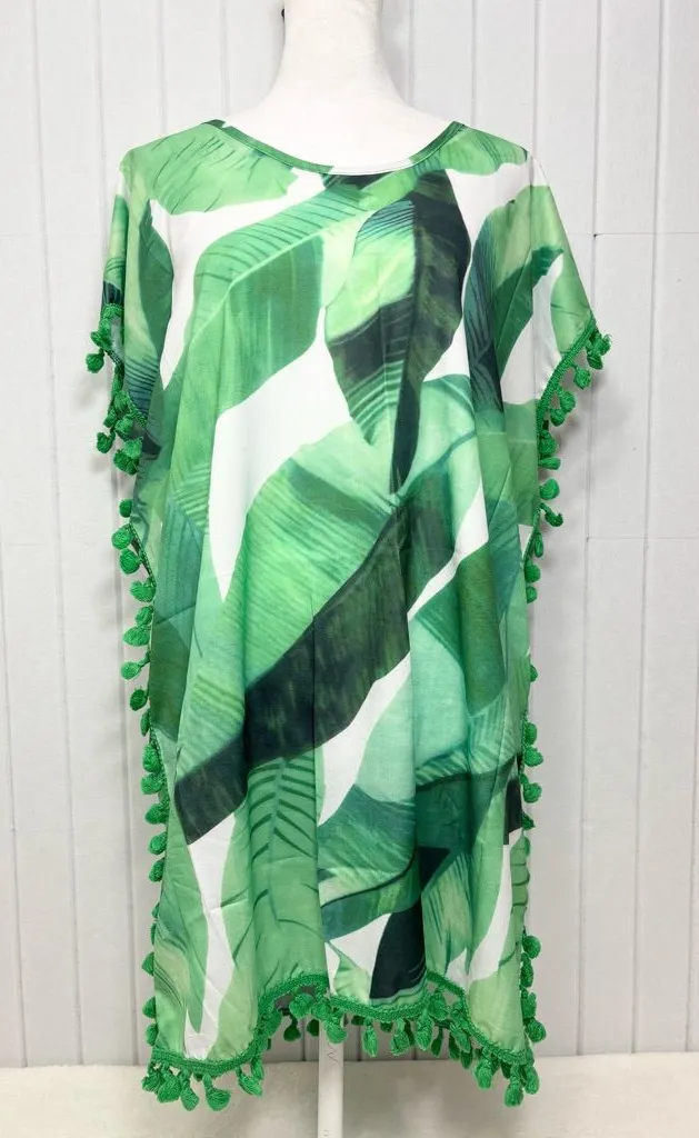Yincro Women's Tropical Swimsuit Coverup Size M Green Size M