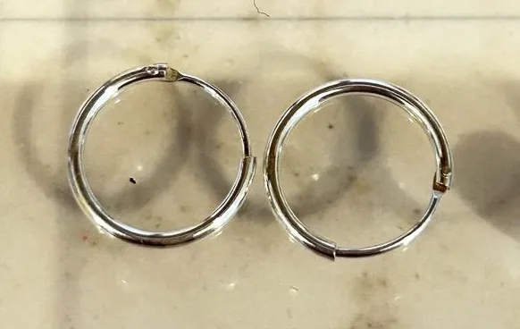 Silver Toned Thin Hoop Earrings