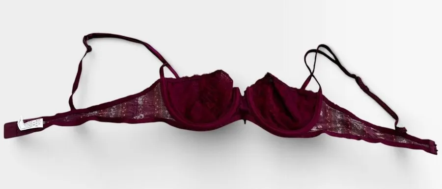Aubade Lace Underwire Bra 36C Magenta Floral Mesh French Lingerie 5614C Purple Size undefined