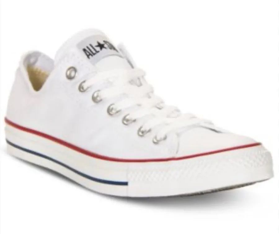 Converse White Low Top Canvas Sneakers - All Star - size 7
