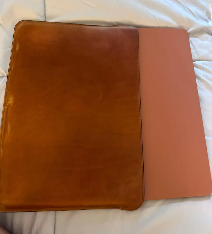 Leather M2 macbook computer case Brown