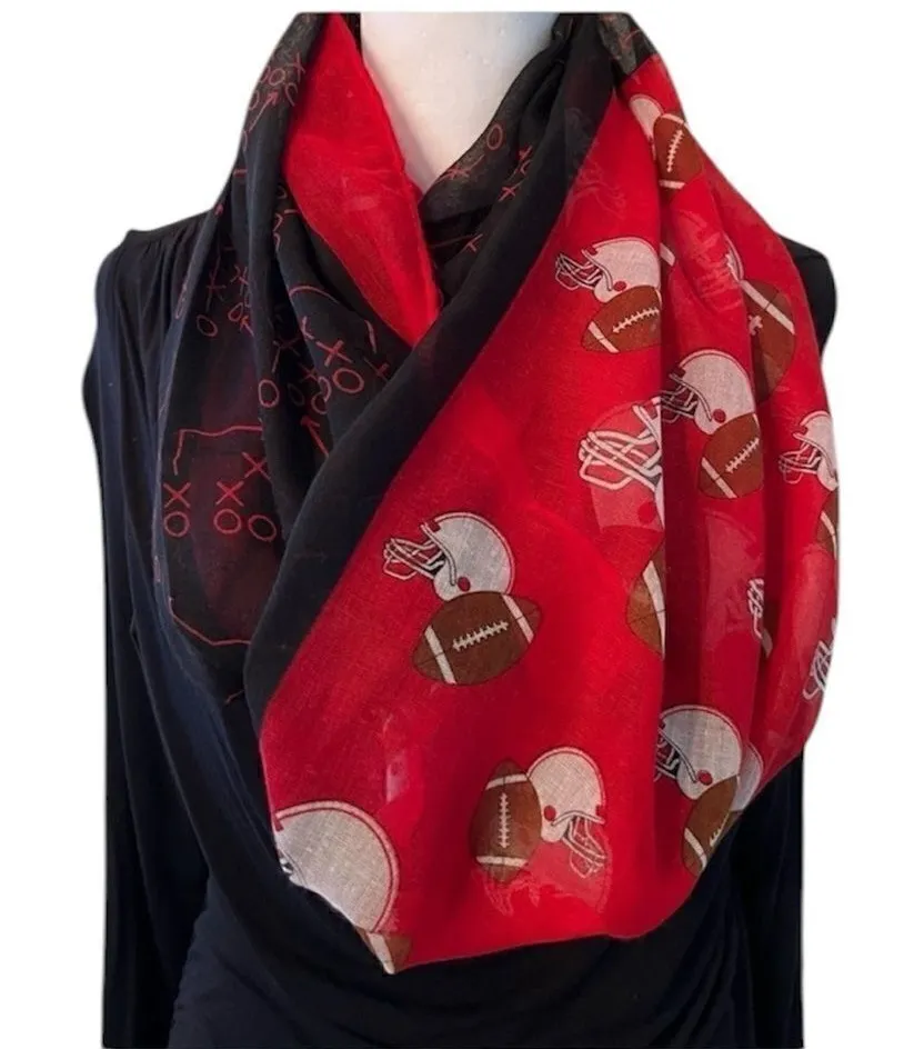 NWT Supia blue and red football theme Infinity scarf