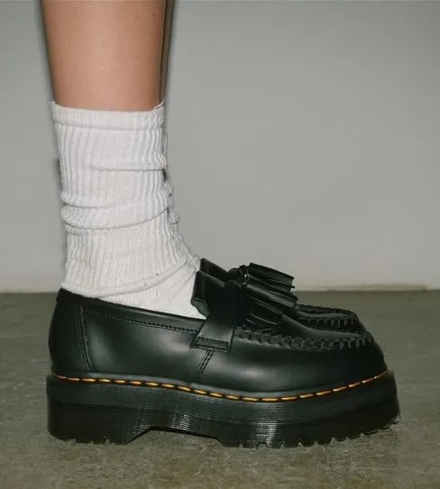 NWT Dr. Martens Adrian Quad Platform Loafers Size 10 Black Leather