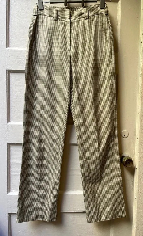 Vtg 90s Y2K DKNY Plaid Pants 2 Straight Leg Preppy Academic Teacher Business