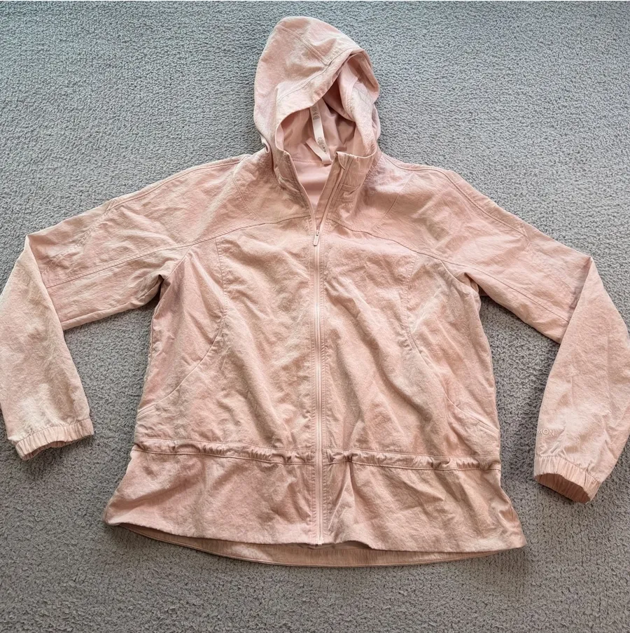 Lululemon Street to Studio Jacket Women’s 10 Dune Blush Pink Hooded Windbreaker