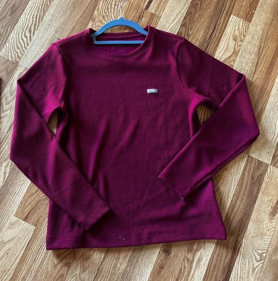 Deep Cranberry Waffle knit