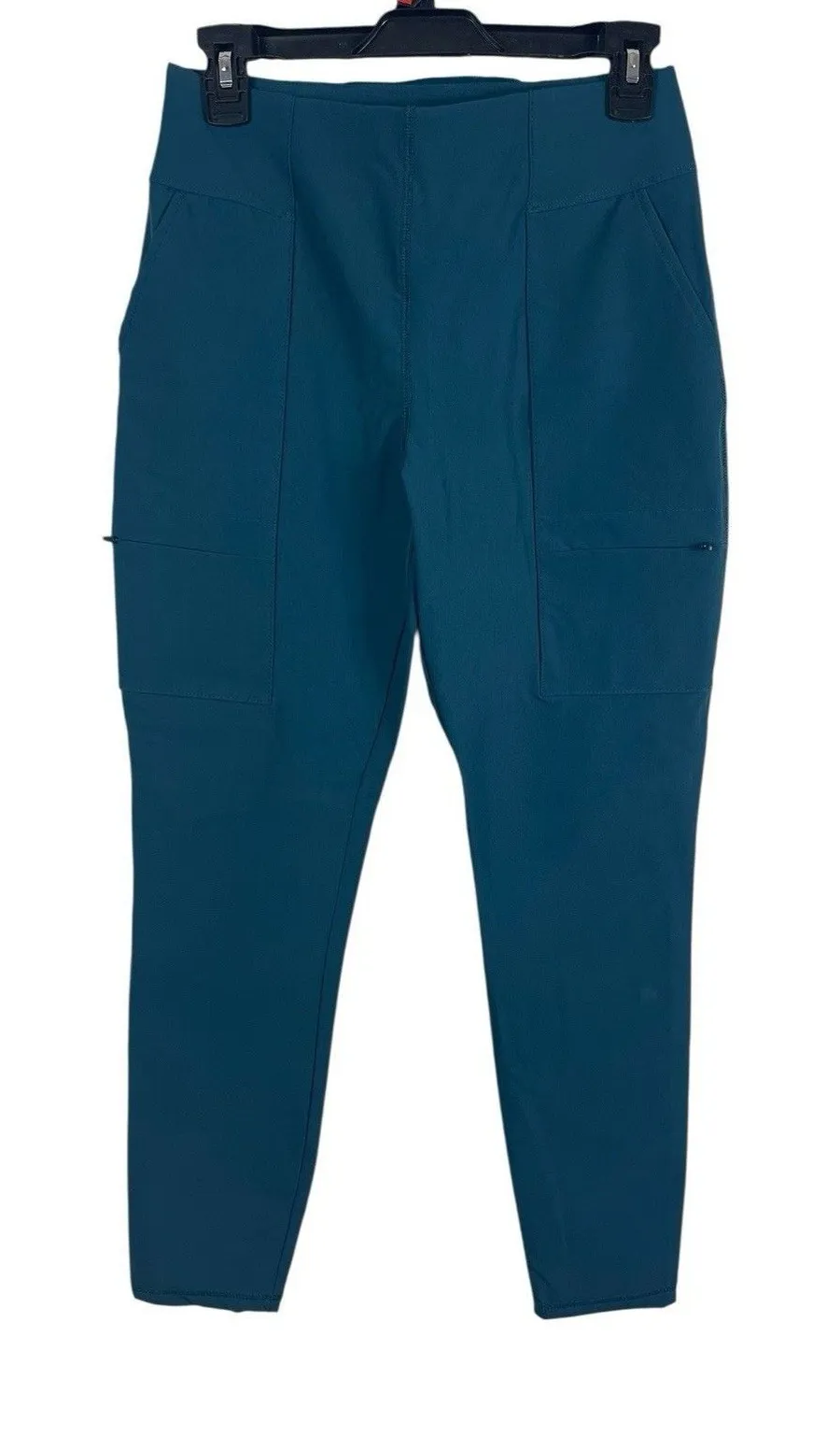 Fabletics High Waisted Hybrid Cargo Pants Short Inseam Teal Blue S Stretch NWT