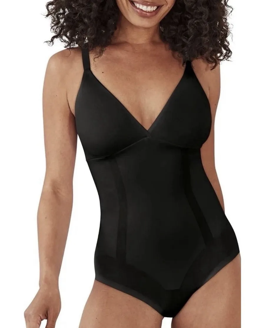 BALI $70 Bodysuit Cool Comfort Shapewear Firm Control Wirefree Black DFS105