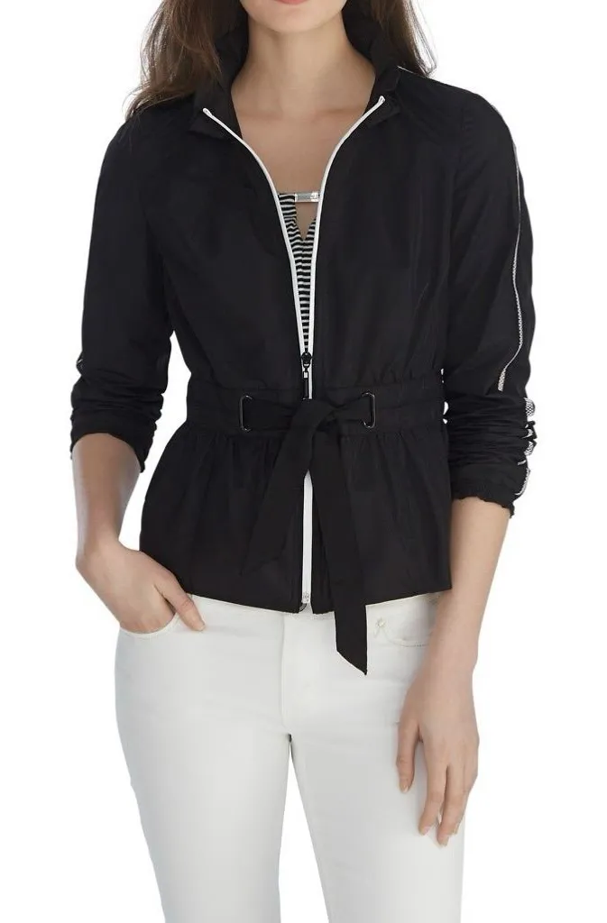 White House Black Market Women's Sporty Tech Jacket Size 4 drawstring waist