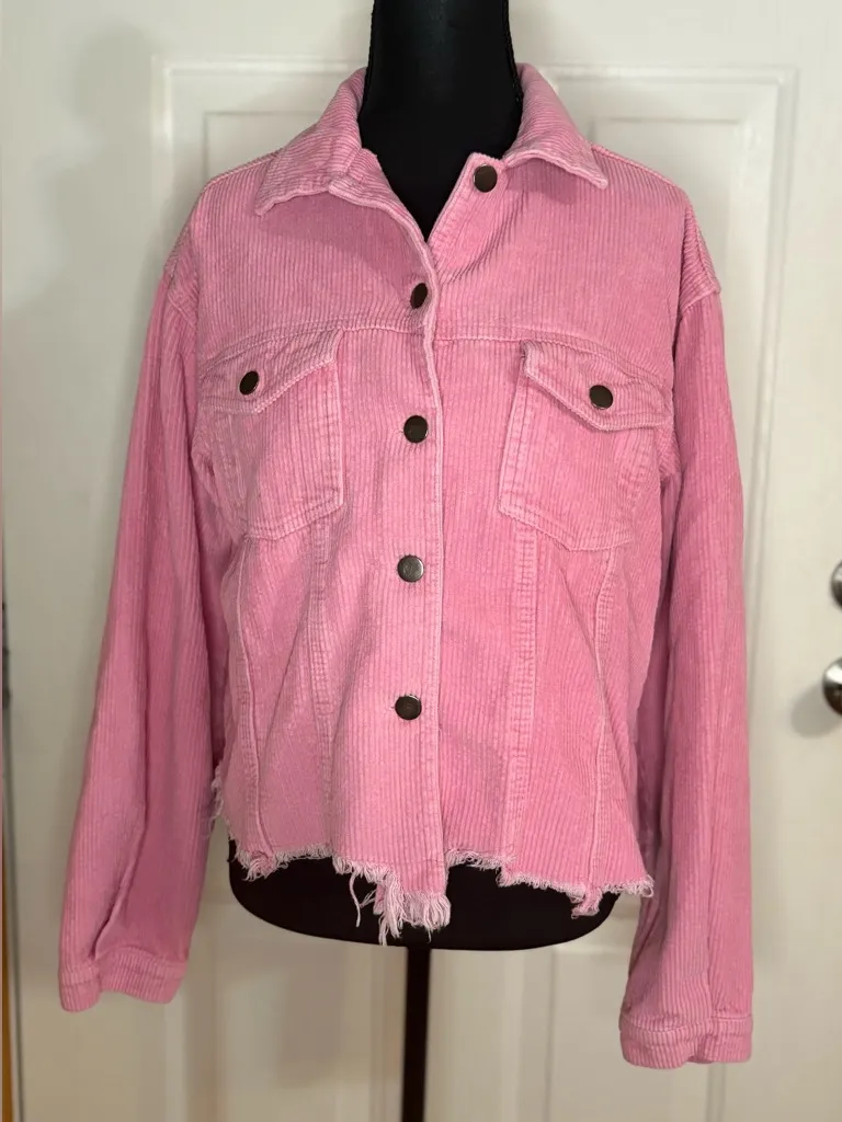 POL Pink Jacket Corduroy Style size Small