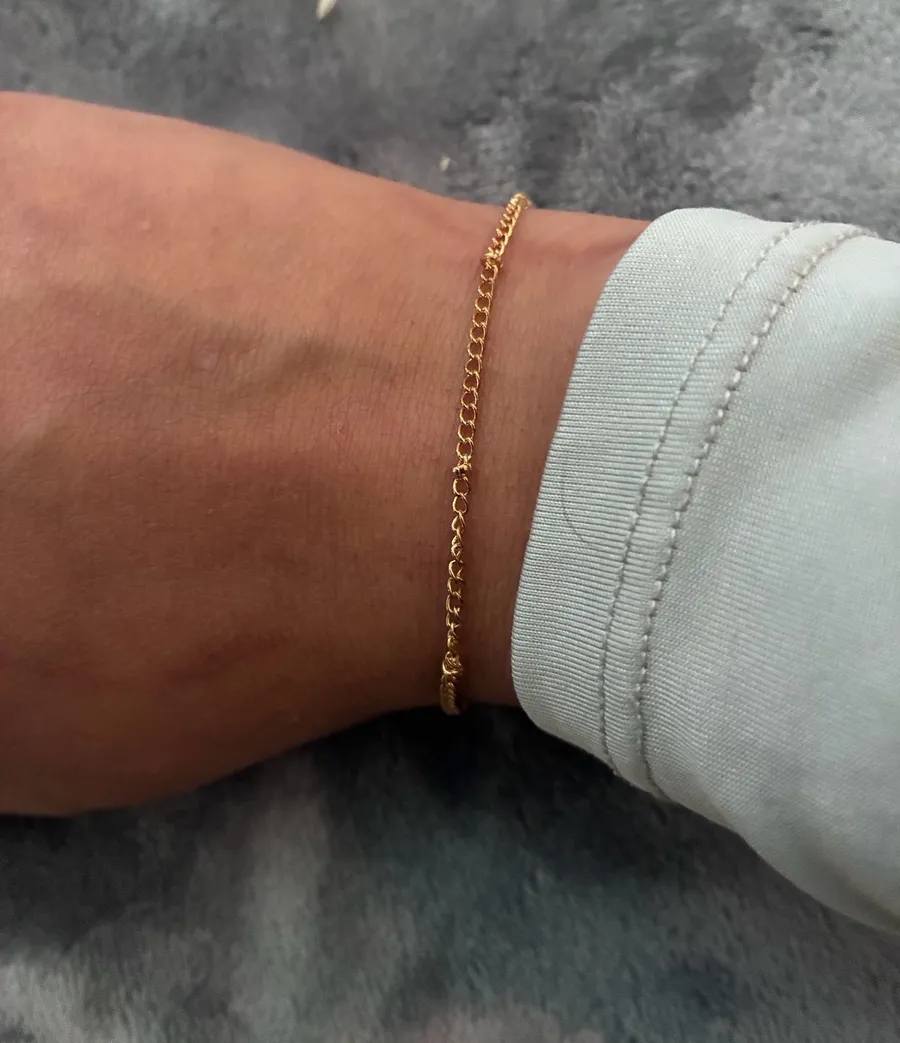 Delicate Satellite Gold Chain Bracelet with Knot Accents
