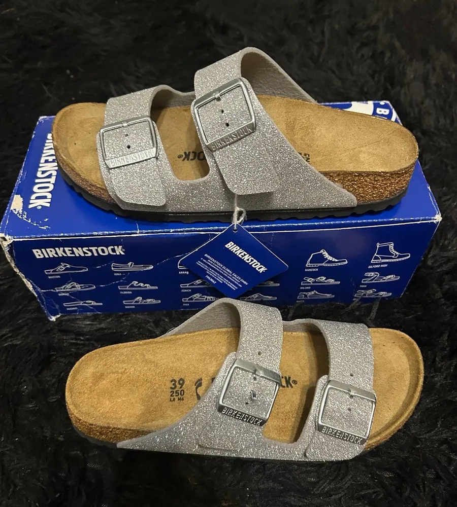 Birkenstock Arizona glittered sandals slippers shoes women’s eur 39 new