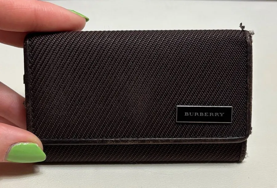Vintage Burberry Brown Canvas Key Holder