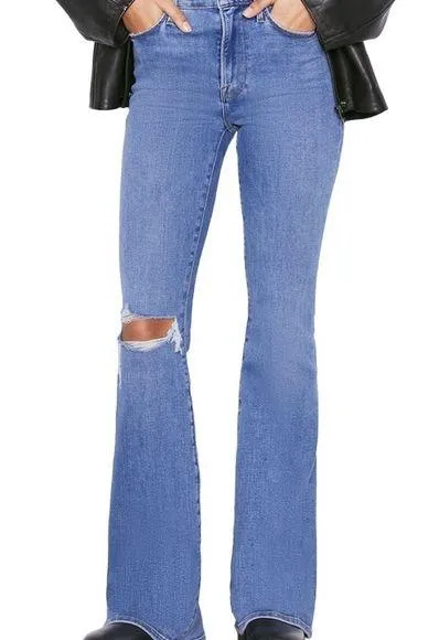Le High Flare Sunfaded Rips Jeans size 29 NWT