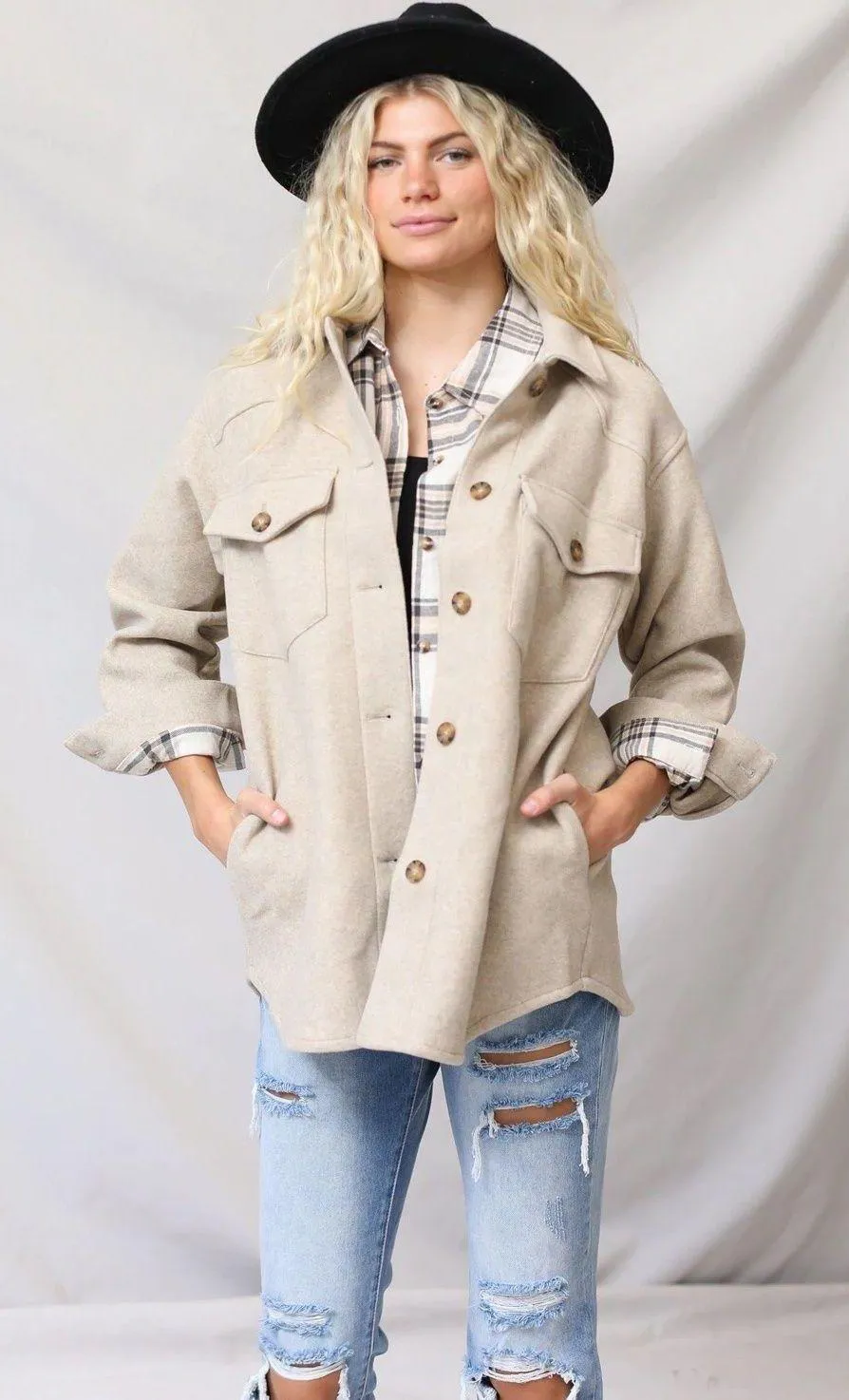 Oatmeal Over Sized Jacket