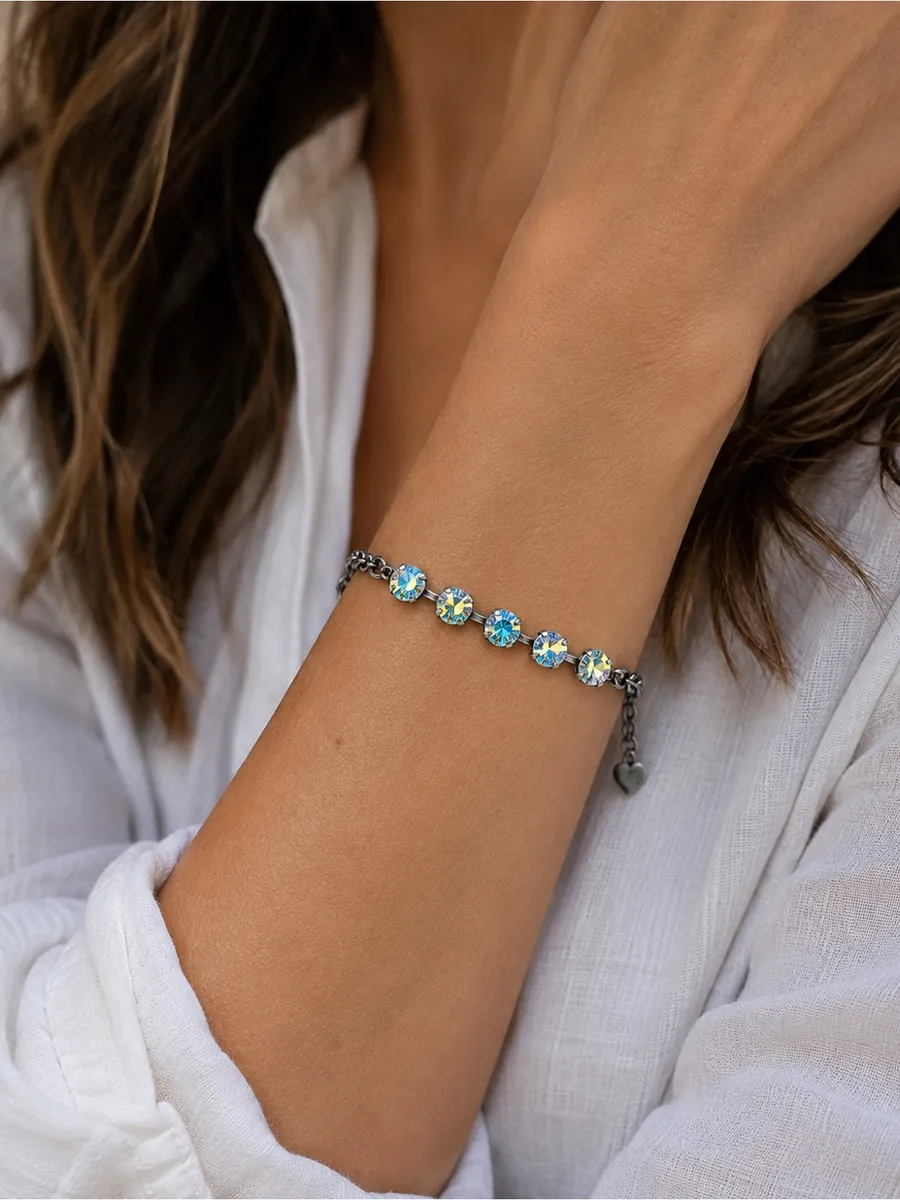 Handcrafted bracelet with Swarovski crystal Silver