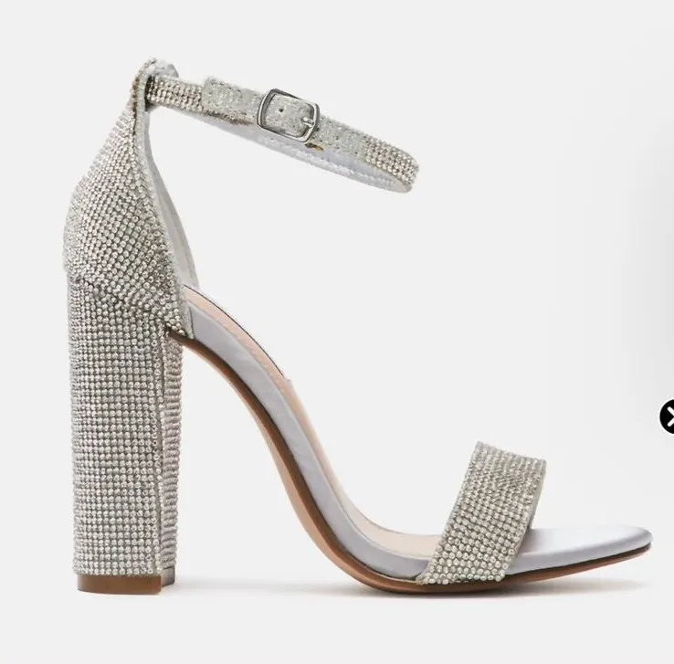 Steve Madden Heels Silver Rhinestone