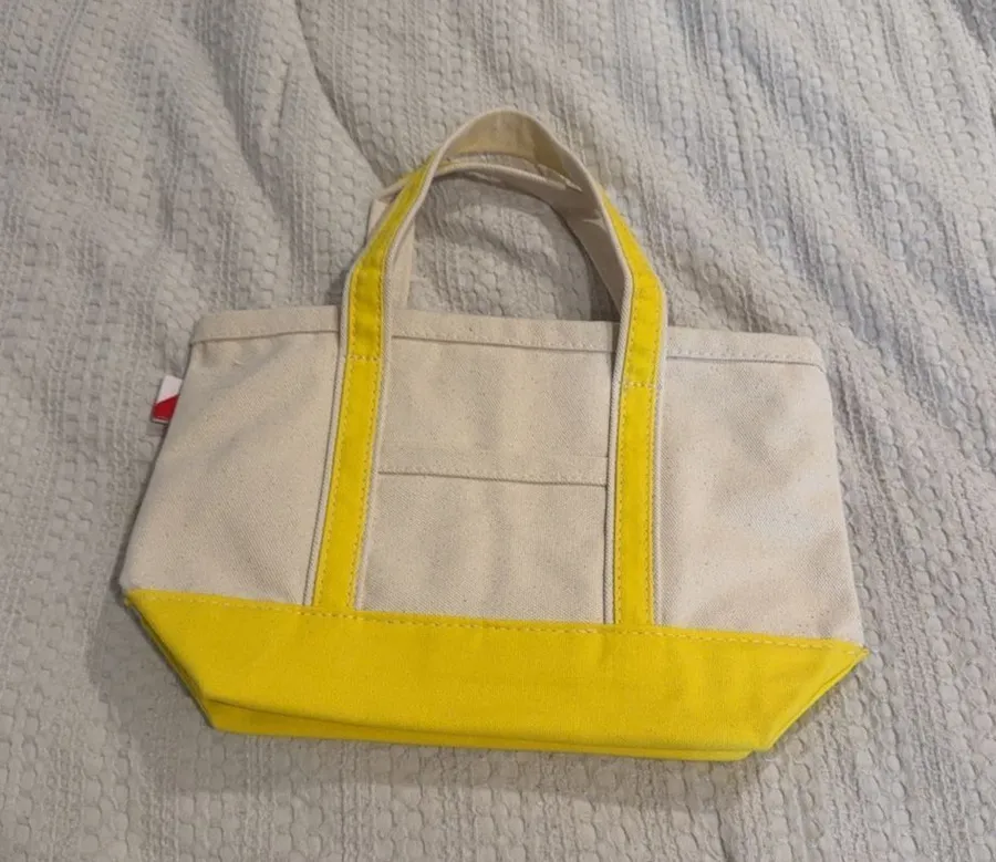 ShoreBags Canvas Boat Tote Bag with Crossbody Strap Yellow and Natural