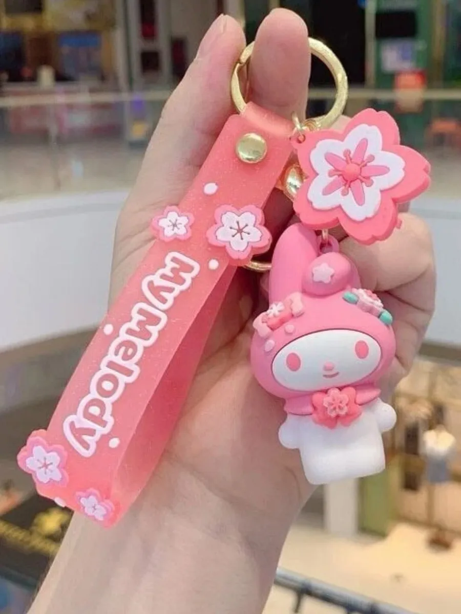 Sanrio My Melody Sakura Cherry Blossom Keychain Pink Strap Bag Charm Cute Gift