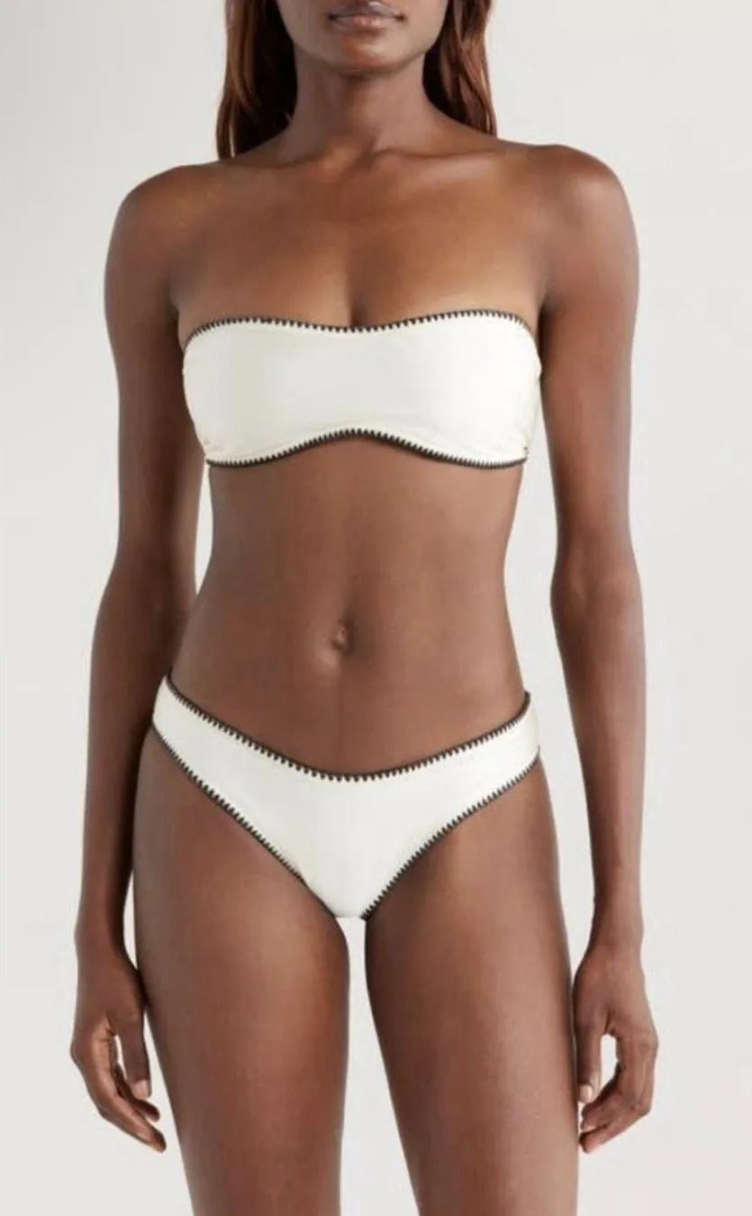 Boamar Women's Saal Bikini Top Size Medium Bandeau Strapless White