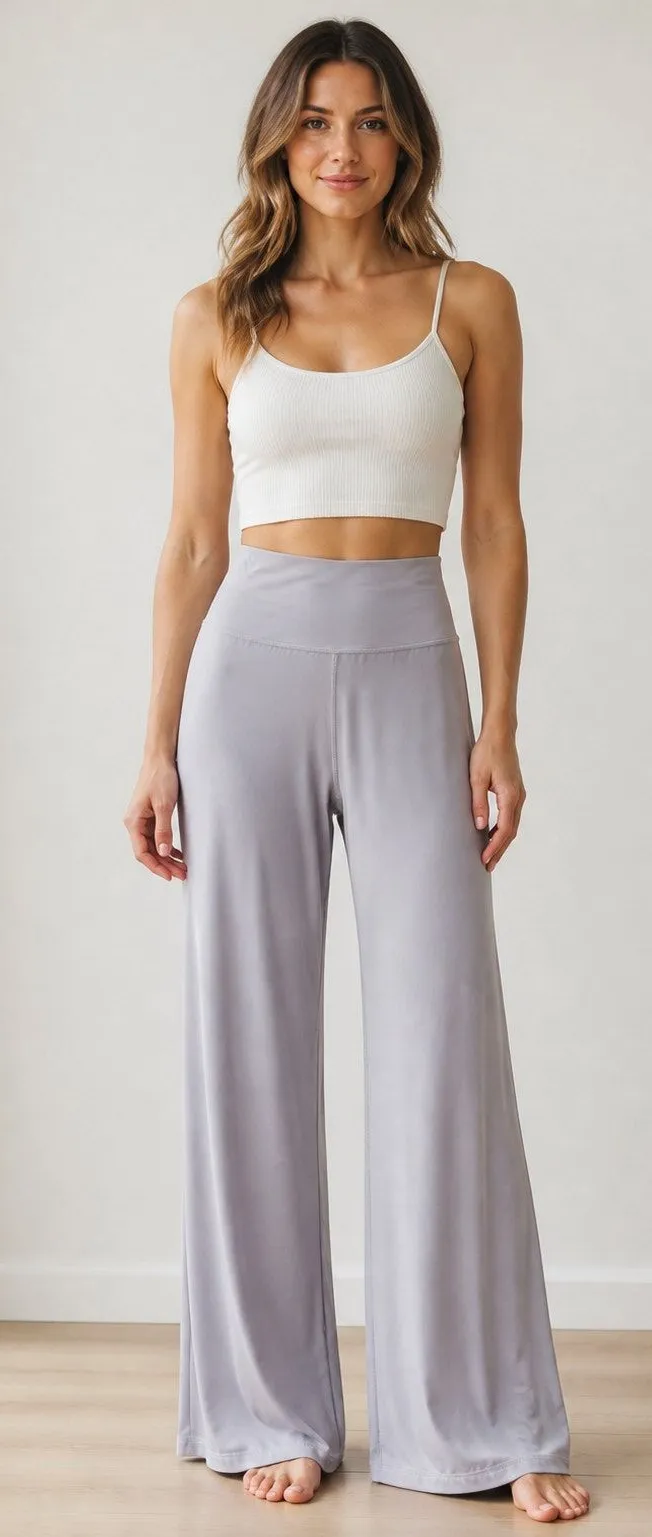 Unbranded Light Gray Wide Leg Leggings S