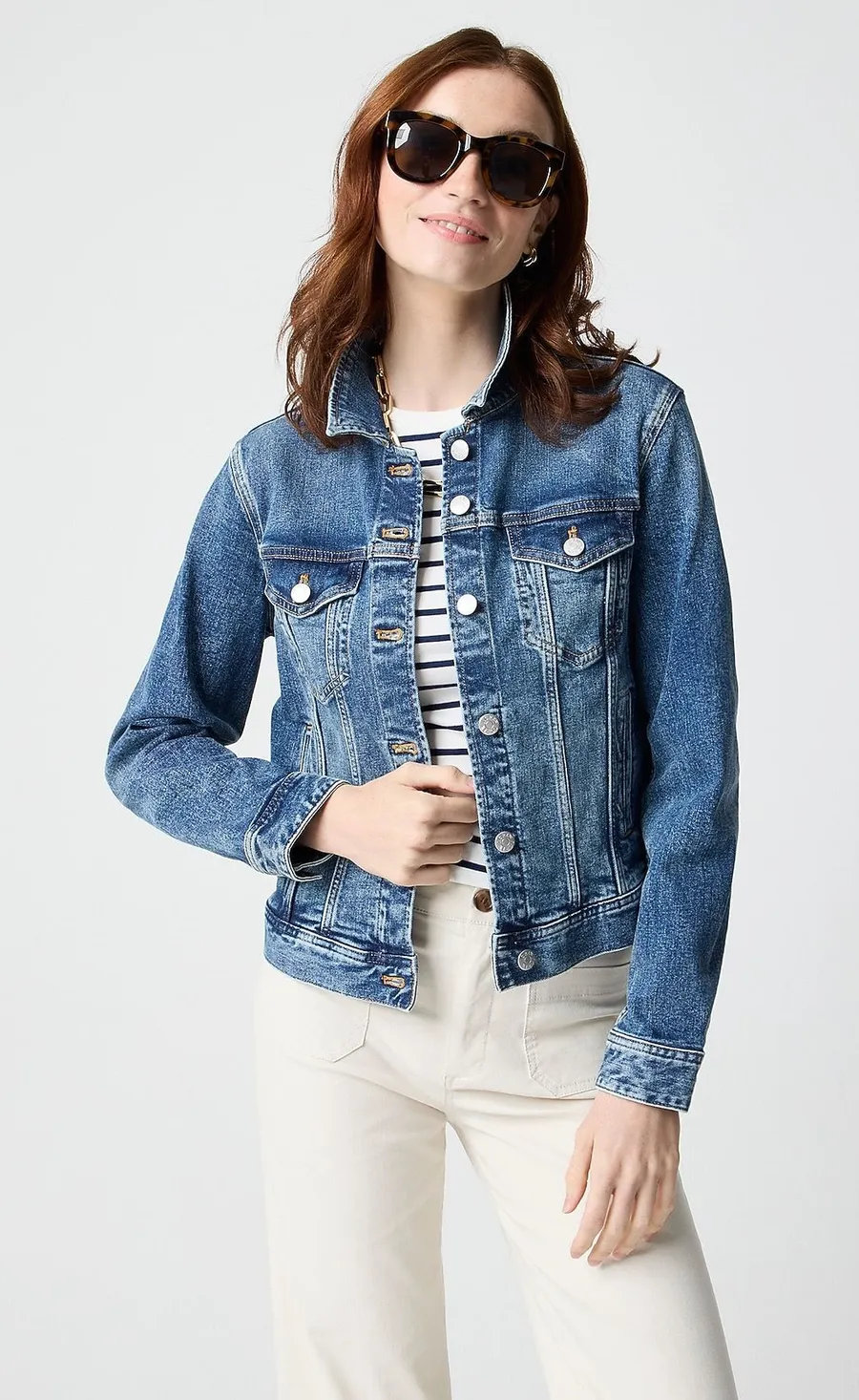 J.Crew Classic Distressed Denim Jacket