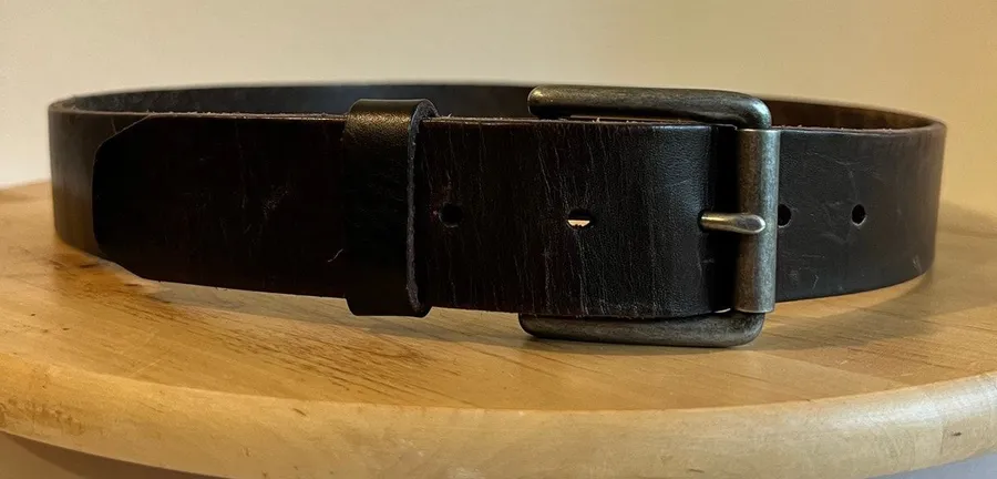 2007 Eddie Bauer Brown Distressed Genuine Leather Unisex Belt Size Large