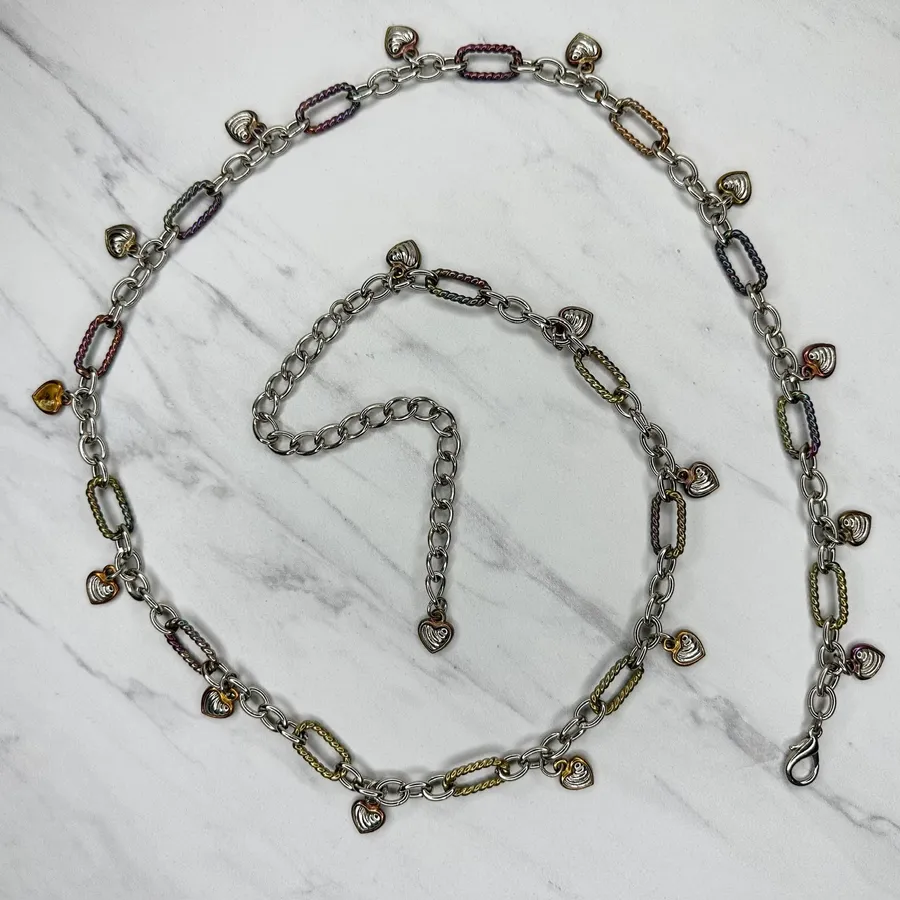 Heart Charm Silver Gold Chain Belt 2X/3X (2X/3X) ✨