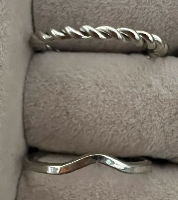 Sterling Silver Twisted & Chevron Stackable Rings