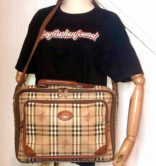 BURBERRY Nova Check Laptop Messenger Crossbody Bag Suitcase Weekend Travel Bag