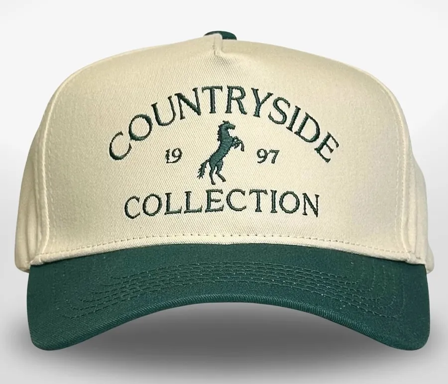 NWOT Unisex Countryside Collection Vintage Western Trucker Hat Green