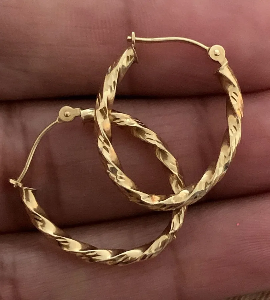 14k Gold Hoops