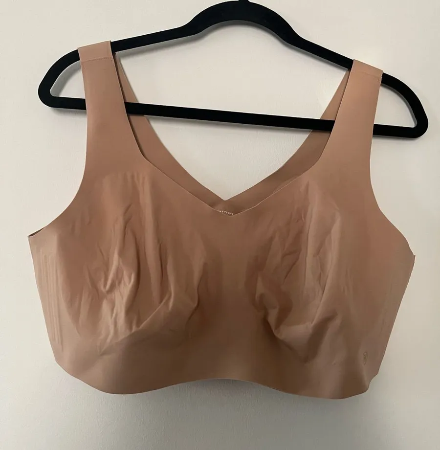 Honeylove V Neck Soft Wireless Nude Beige Comfort Bra 1X 40C/40D Basics Size undefined