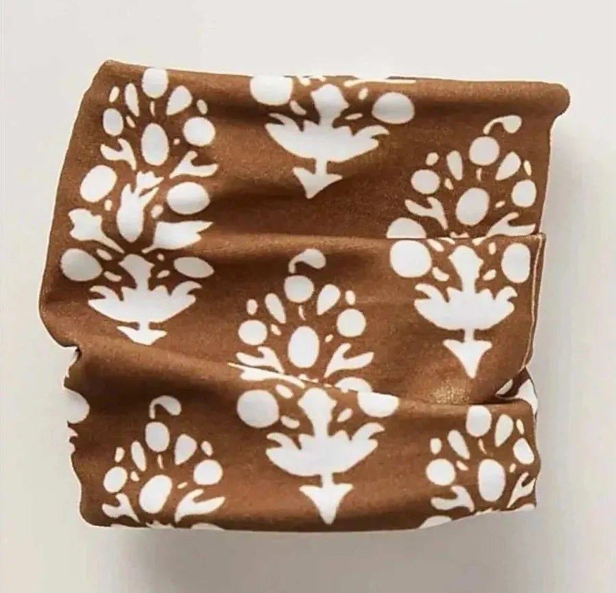 Free People Movement Rumble Printed Hair Scrunchie Buti Brown OS