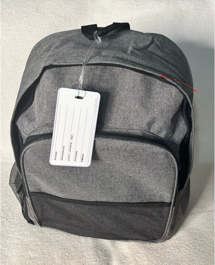 Lightweight Gray Backpack NWT Compartment Daypack For School Work Travel