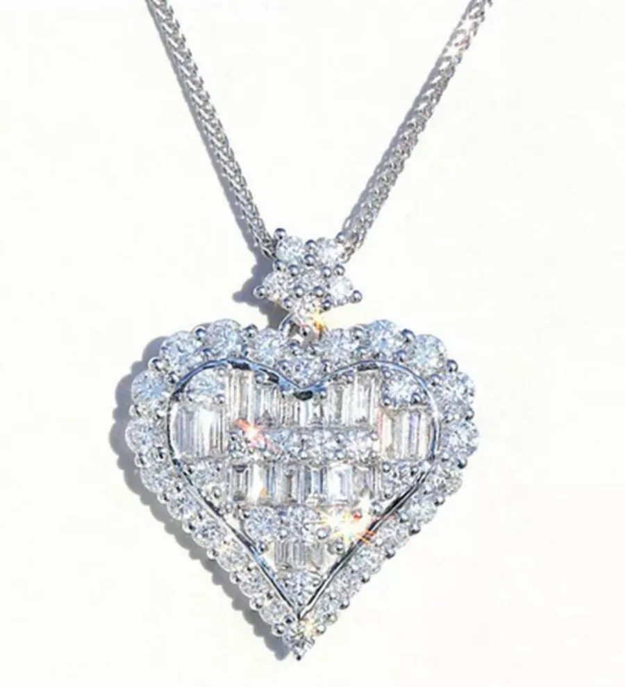 Luxury White Sapphire 925 Sterling Silver Necklace