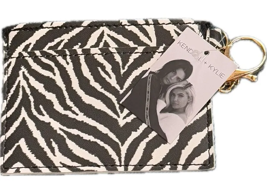 Kindle + Kylie zebra print/animal print card holder keychain wallet