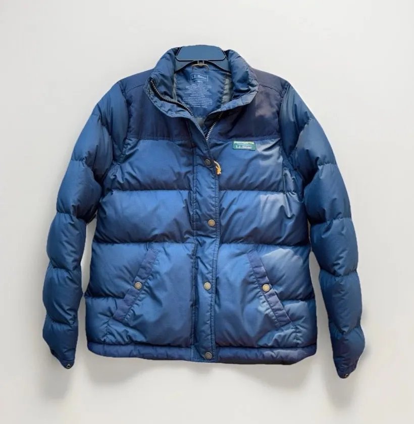 LL Bean Mountain Classic Down Tech Jacket Women's Navy Blue S Puffer Winter Coat