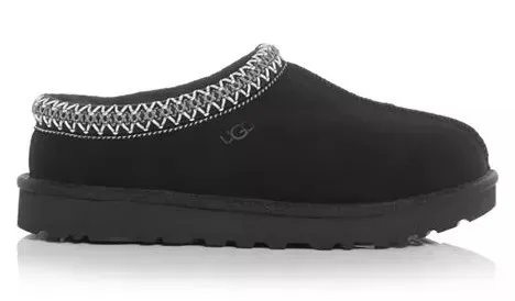 UGG Tasman II Black Suede Shearling Slippers EU 38 US 7 Cozy Mule Clogs
