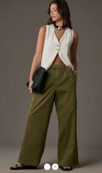 Anthropologie Pilcro Pleated Wide-Leg Cargo Pants