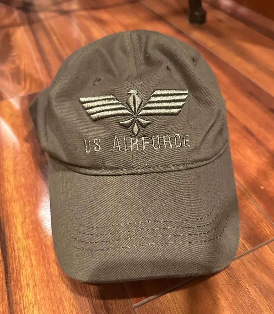 US Air Force Embroidered Olive Cap Green